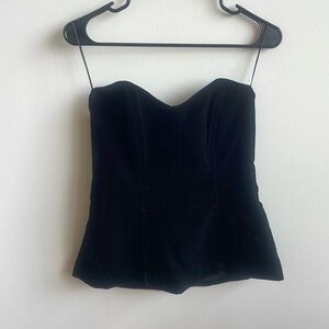Velvet Strapless Corset Top